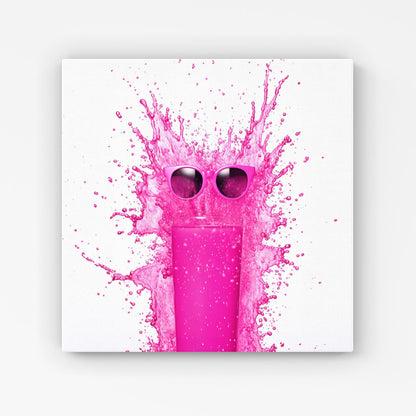 Pink Splashart Glass Canvas