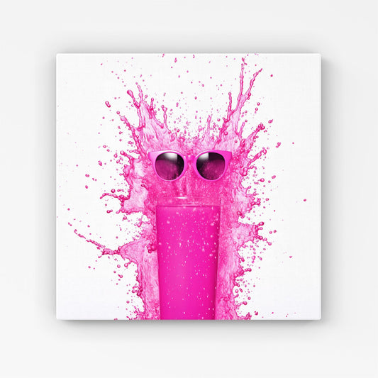 Pink Splashart Glass Canvas