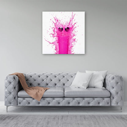 Pink Splashart Glass Canvas