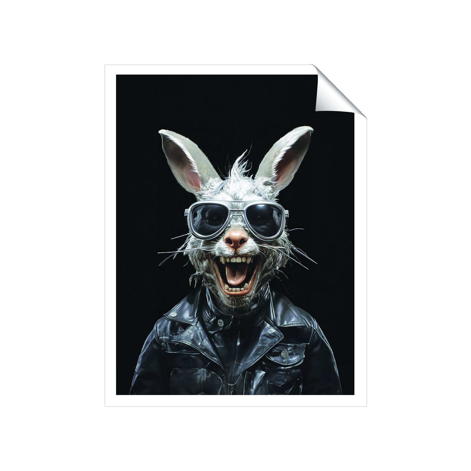 Funky Drawn Rabbit Funky Rabbit Face Art Prints – Warren Reed - Designer