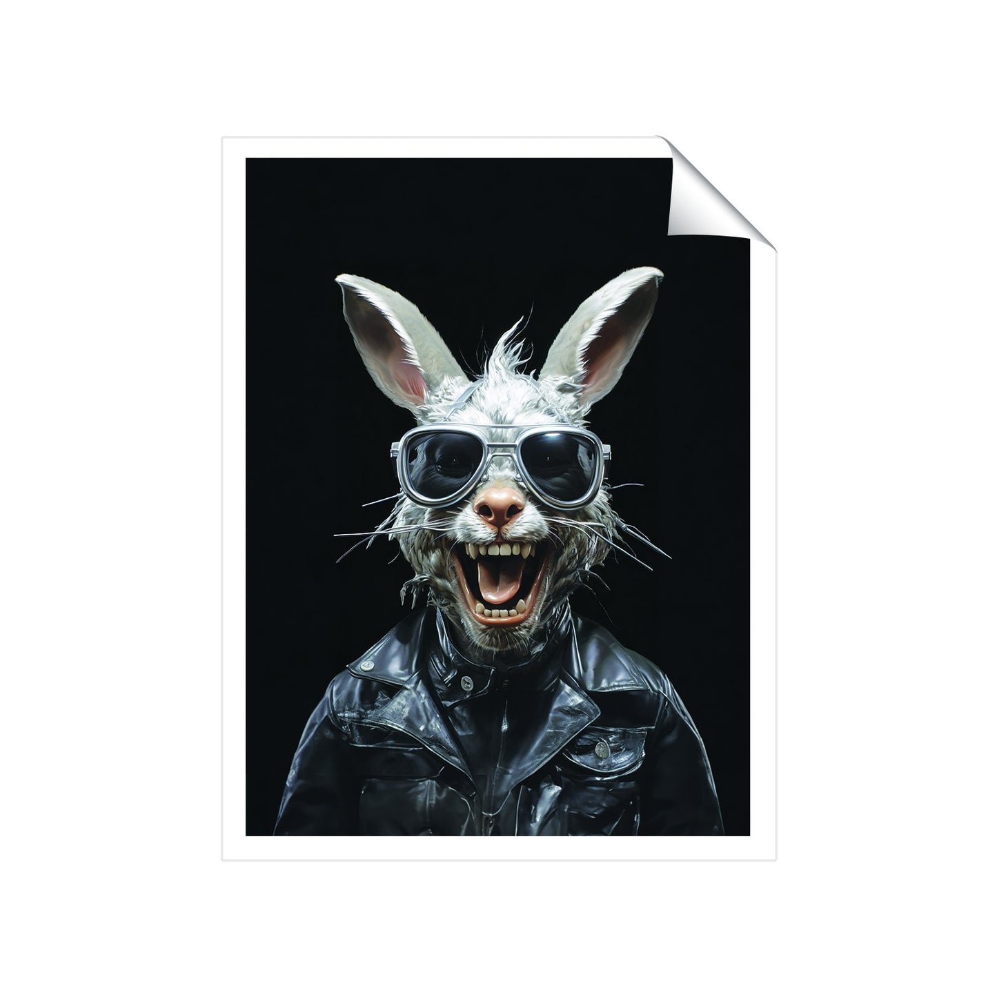 Funky Rabbit Face Art Prints