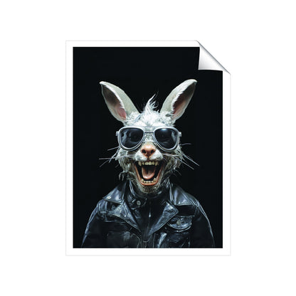 Funky Rabbit Face Art Prints