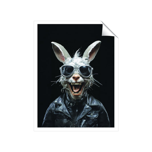 Funky Rabbit Face Art Prints