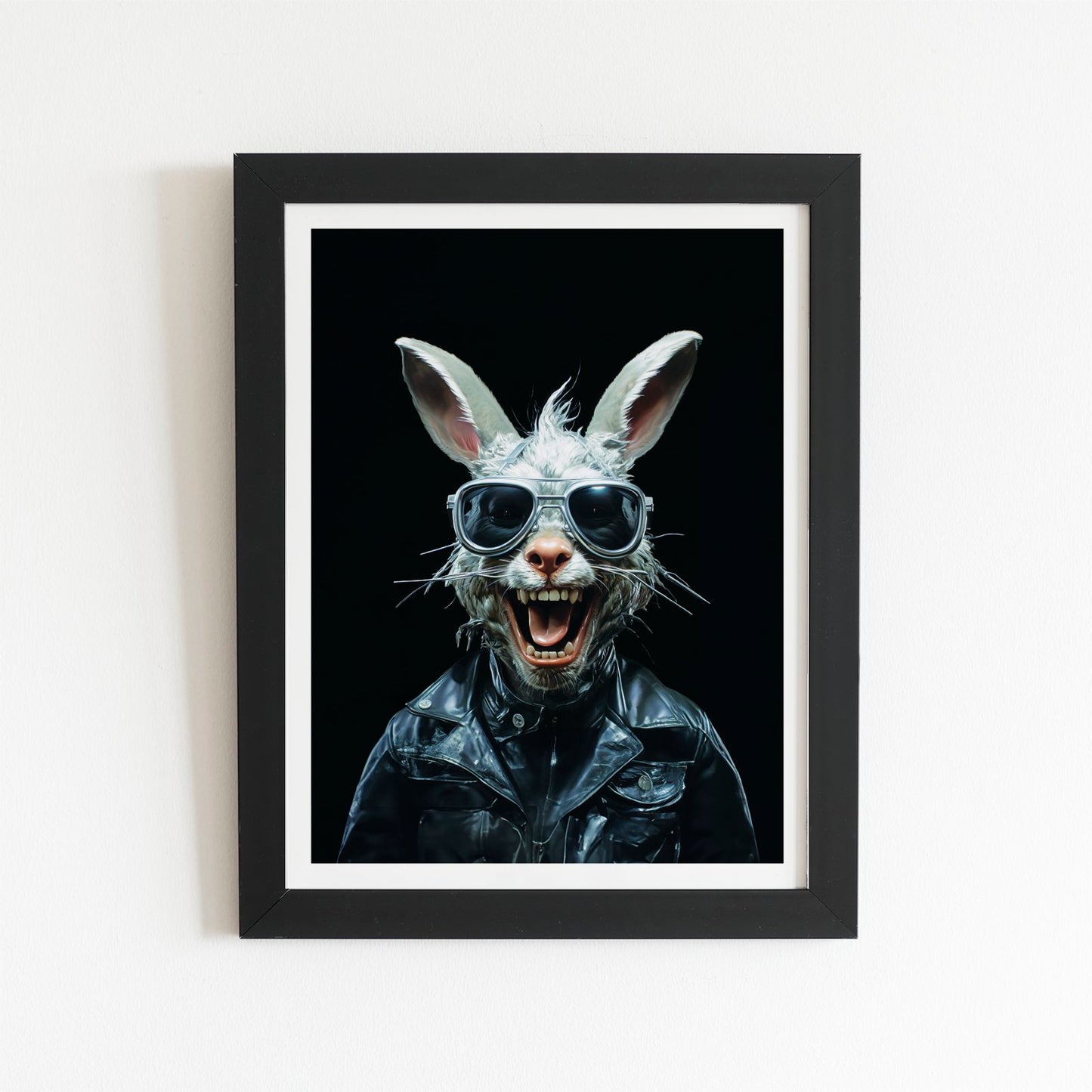 Funky Rabbit Face Art Prints