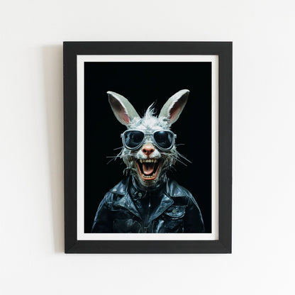 Funky Rabbit Face Art Prints