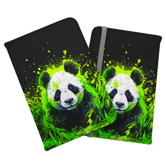 Green Splashart Panda Face Passport Cover