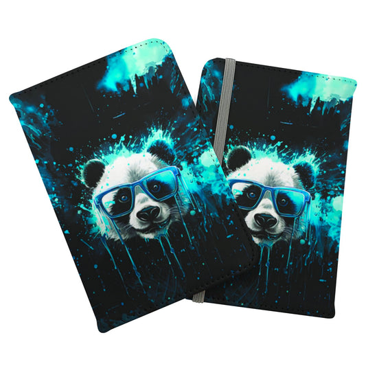 Blue Splashart Panda Face Passport Cover