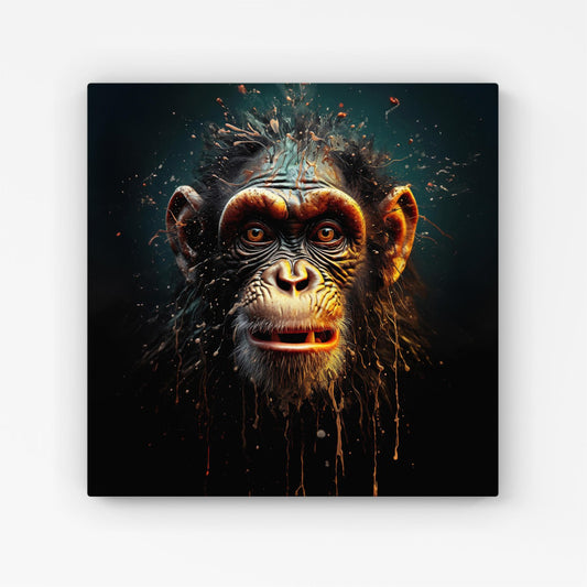 Splashart Monkey Face Canvas