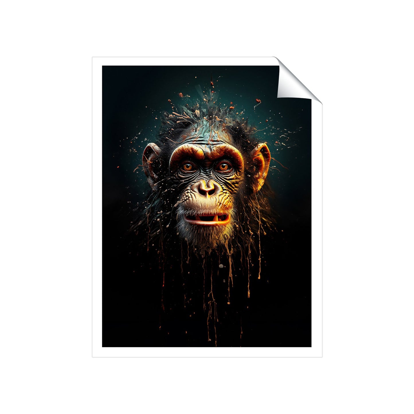 Splashart Monkey Face Art Prints