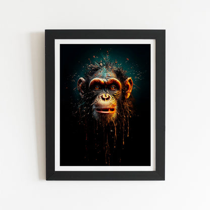 Splashart Monkey Face Art Prints