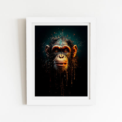 Splashart Monkey Face Art Prints