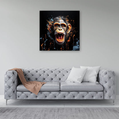 Monkey Face Splashart Canvas