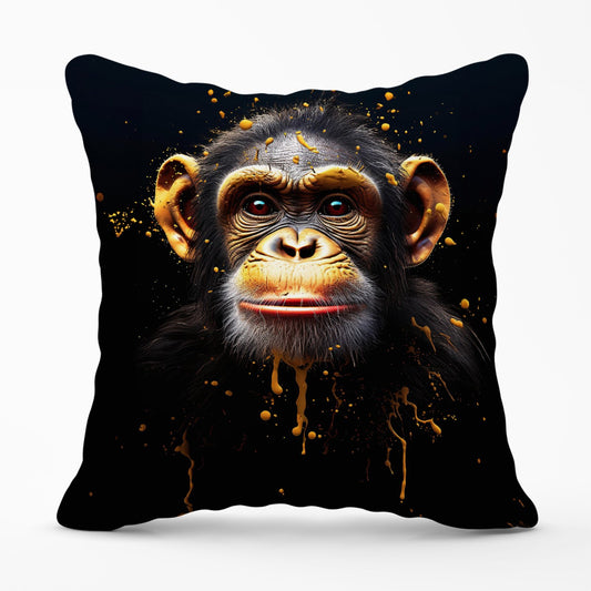 Splashart Cheeky Chimp Face Outdoor Cushion