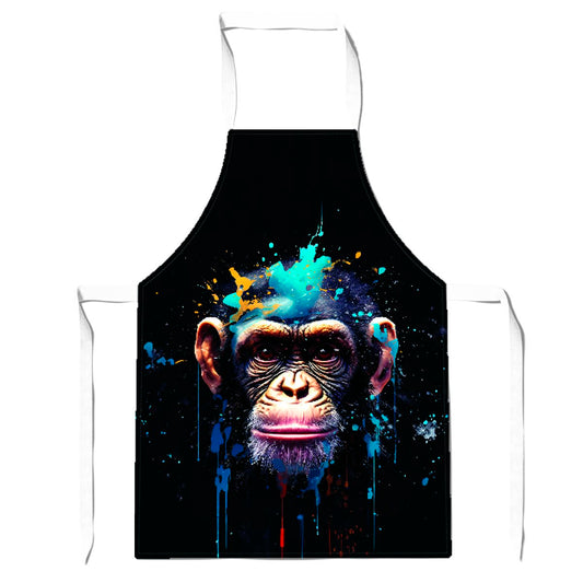 Monkey Face Splashart with Blue Apron