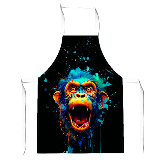 Crazy Monkey face Splashart Apron
