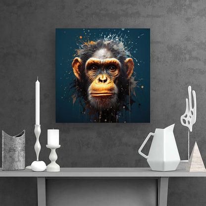 Splashart Realistic Monkey Face Canvas