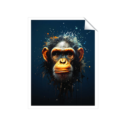 Splashart Realistic Monkey Face Art Prints