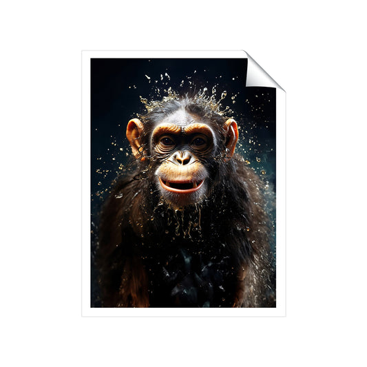 Realistic Monkey Face Splashart Art Prints