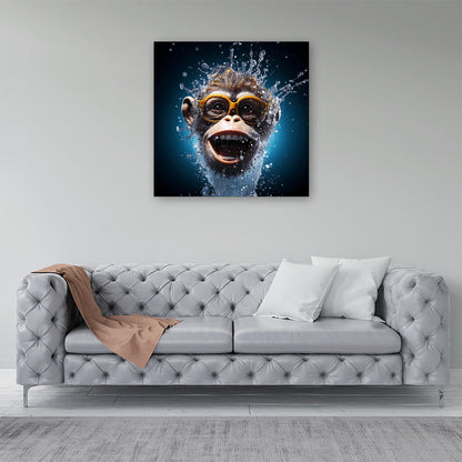 Splashart Cheeky Chimp Face Canvas