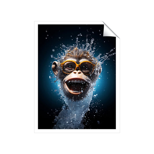 Splashart Cheeky Chimp Face Art Prints