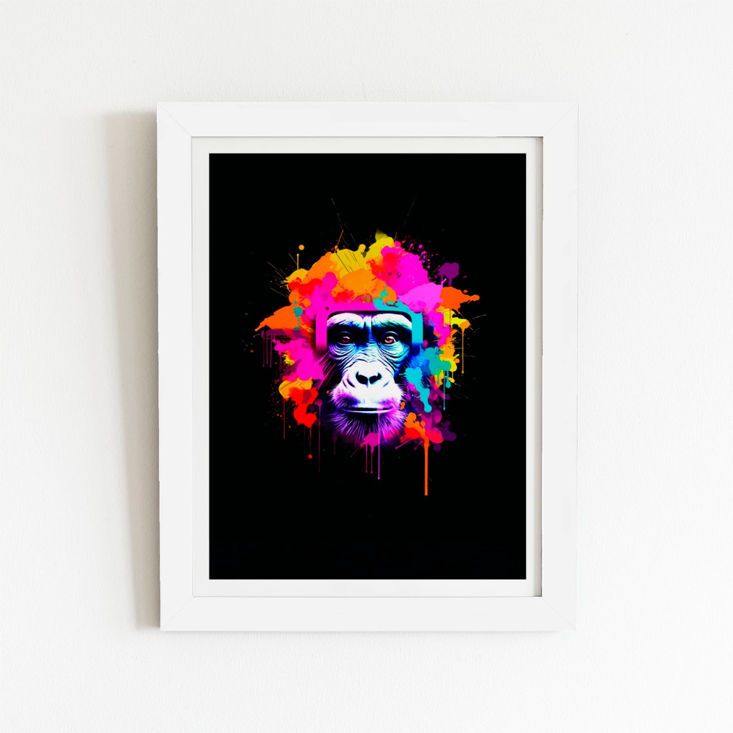 Multi Coloured Monkey Face Art Prints