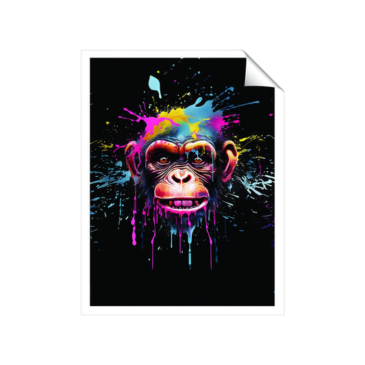 Multi Coloured Monkey Face Splashart Art Prints