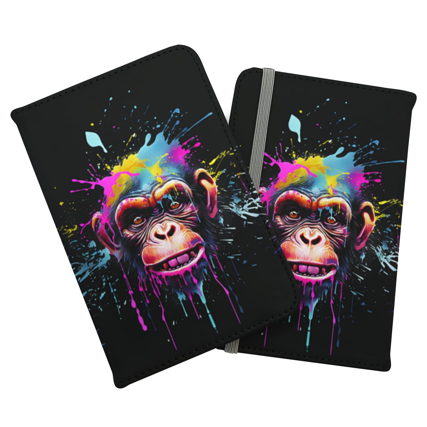 Multi Coloured Monkey Face Splashart Passport Cover