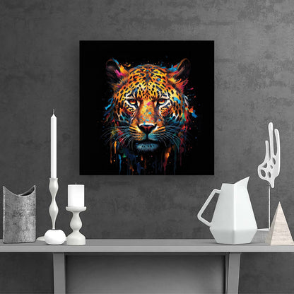 Splashart Leopard Face Canvas