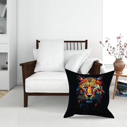 Splashart Leopard Face Floor Cushion