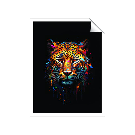 Splashart Leopard Face Art Prints