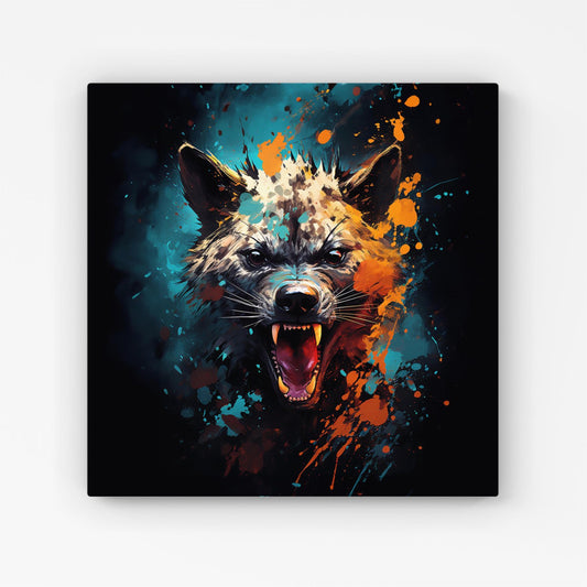 Splashart Angry Hyena Face Canvas