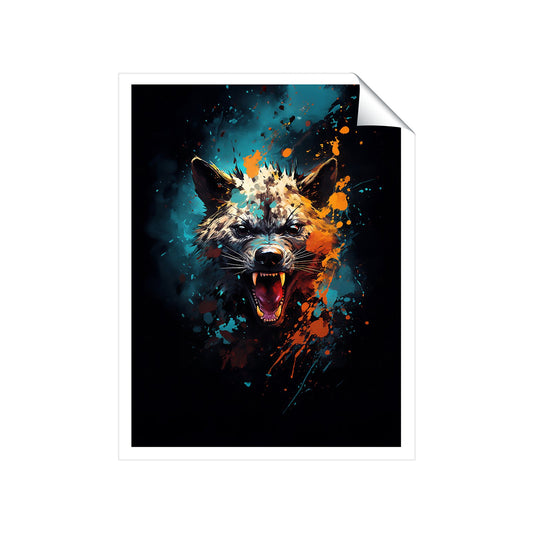 Splashart Angry Hyena Face Art Prints