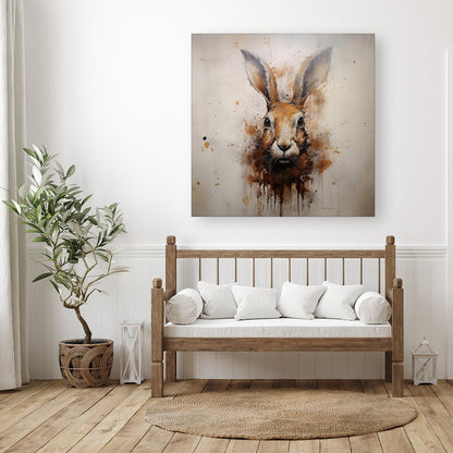 Watercolour Hare Face Canvas