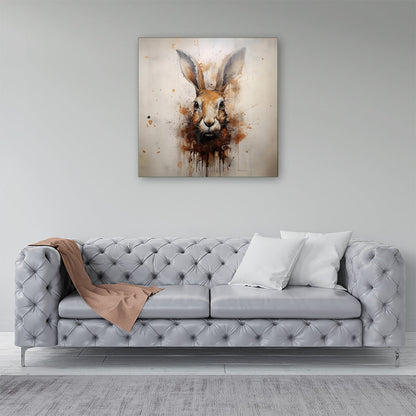 Watercolour Hare Face Canvas