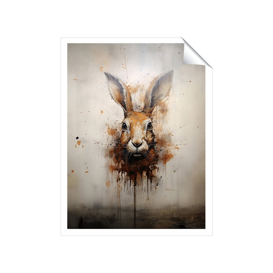Watercolour Hare Face Art Prints