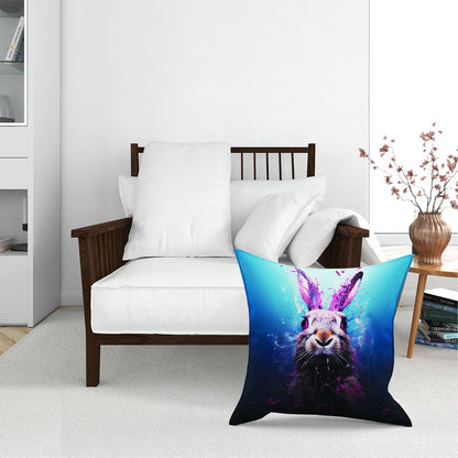 Rabbit Face Splashart Floor Cushion