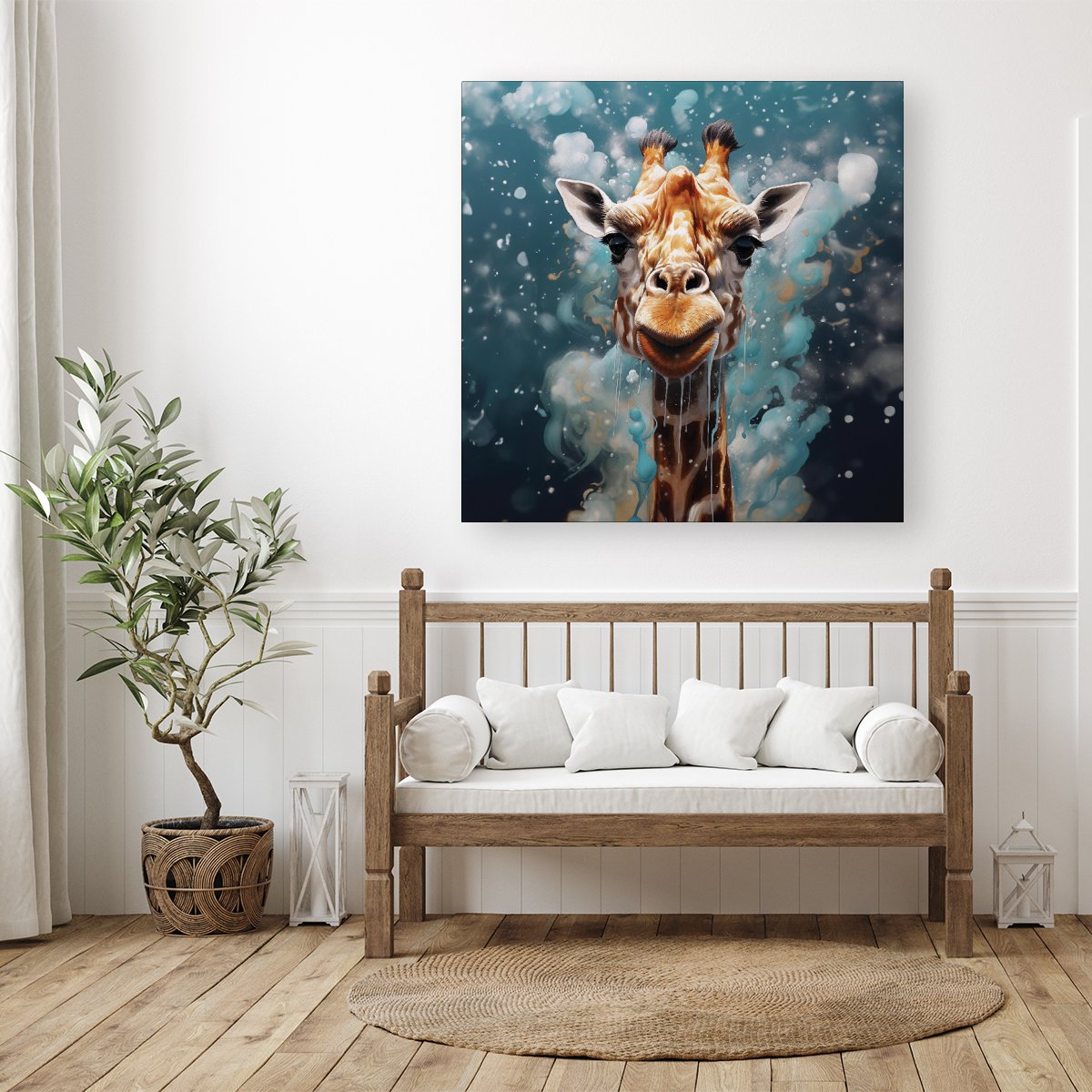 Splashart Giraffe Face Canvas