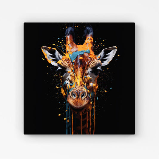 Giraffe Face Splashart Canvas