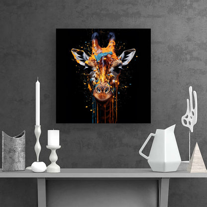 Giraffe Face Splashart Canvas
