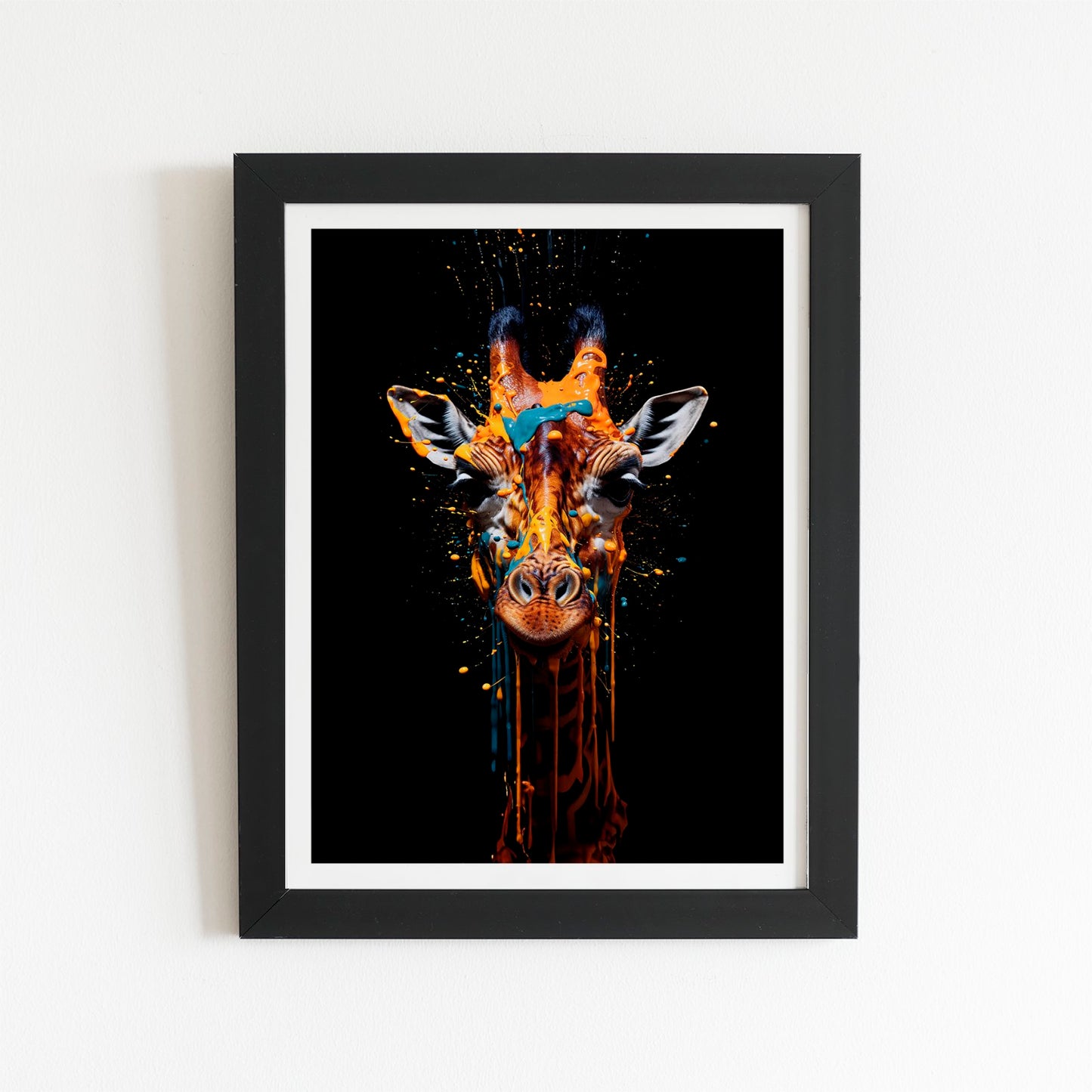 Giraffe Face Splashart Art Prints