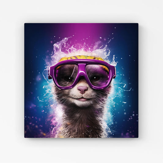 Splashart Ferret Purple Canvas