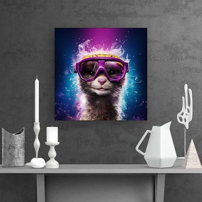 Splashart Ferret Purple Canvas