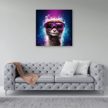 Splashart Ferret Purple Canvas