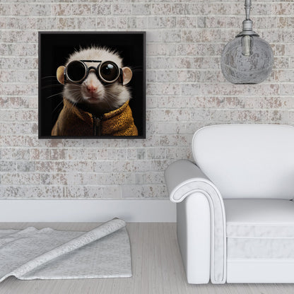 Realistic Doormouse Framed Canvas