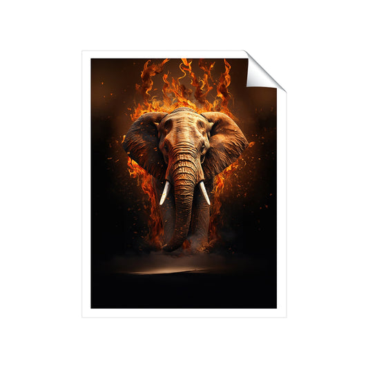 Splashart Elephant and fire Art Prints