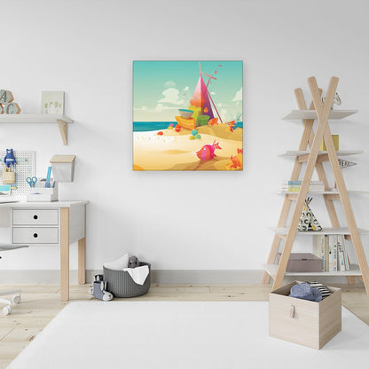 Fish On A Beach Holiday Canvas