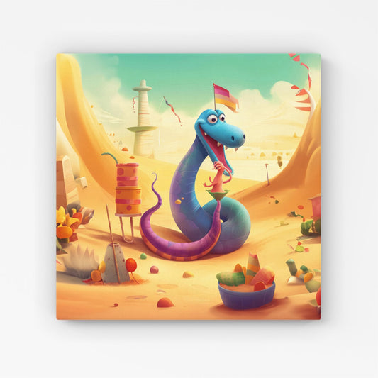 Snake On A Beach Holiday Canvas