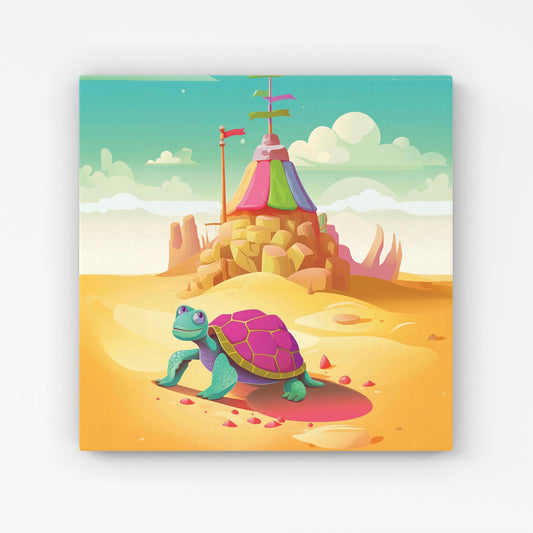 Turtle On A Beach Holiday Canvas
