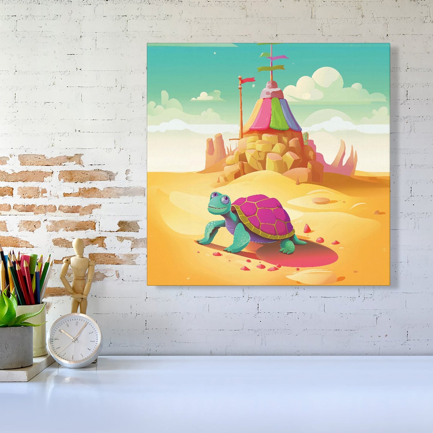 Turtle On A Beach Holiday Canvas
