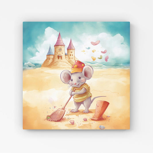 Mouse On A Beach Holiday Canvas
